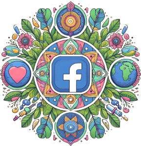 Mandala with Facebook logo